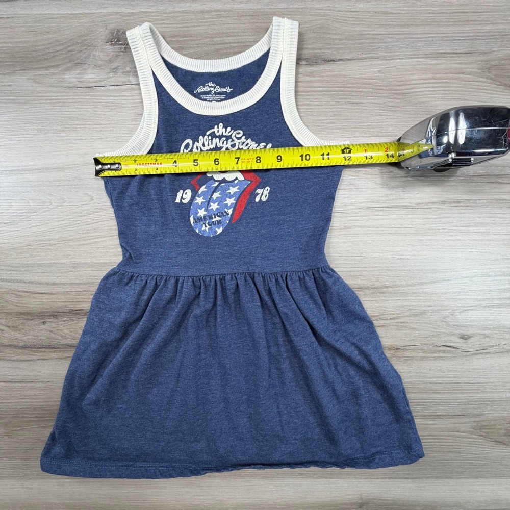The Rolling Stones Girls Blue 1978 American Tour Graphic Ringer Dress Size 6/6X - Picture 6 of 9